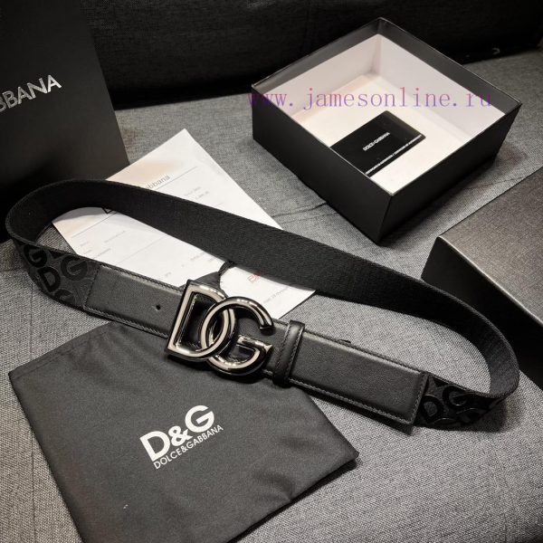 DG Dolce&Gabbana, Width 4.0cm Dolce&Gabbana New Men's Ribbon Printed Belt, Paired with Logo 6yey8b1n - Image 3