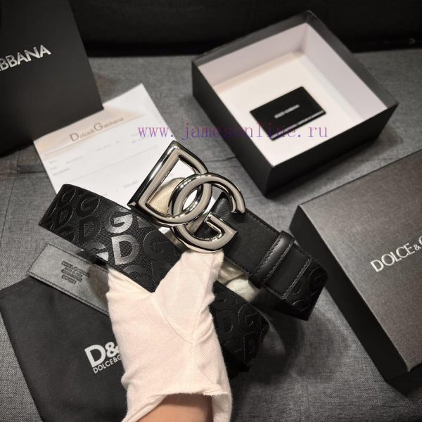 DG Dolce&Gabbana, Width 4.0cm Dolce&Gabbana New Men's Ribbon Printed Belt, Paired with Logo 6yey8b1n - Image 5