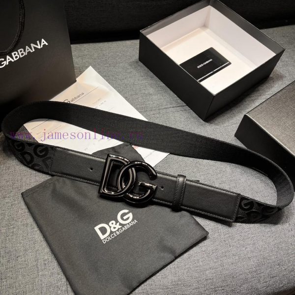 DG Dolce&Gabbana, Width 4.0cm Dolce&Gabbana New Men's Ribbon Printed Belt, Paired with Logo qoekbm3f