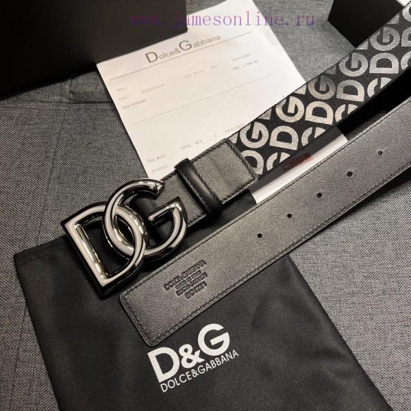 DG Dolce&Gabbana, Width 4.0cm Dolce&Gabbana New Men's Ribbon Printed Belt, Paired with Logo 6yey8b1n - Image 8