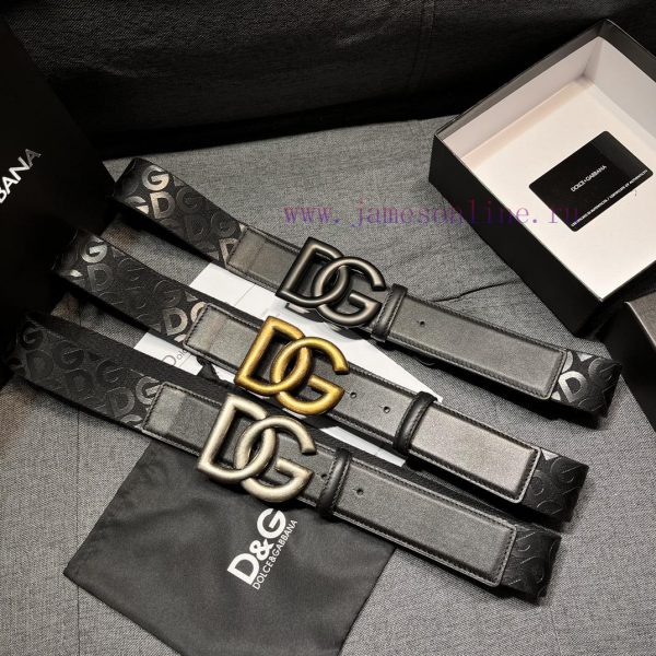DG Dolce&Gabbana, Width 4.0cm Dolce&Gabbana New Men's Ribbon Printed Belt, Paired with Logo c6q1ukh4