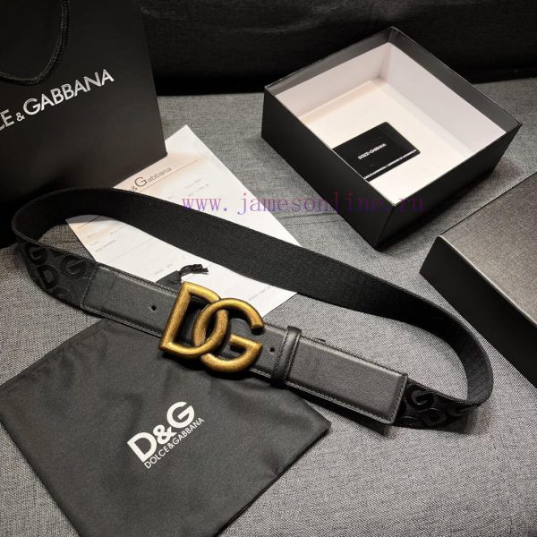 DG Dolce&Gabbana, Width 4.0cm Dolce&Gabbana New Men's Ribbon Printed Belt, Paired with Logo pnsat89r