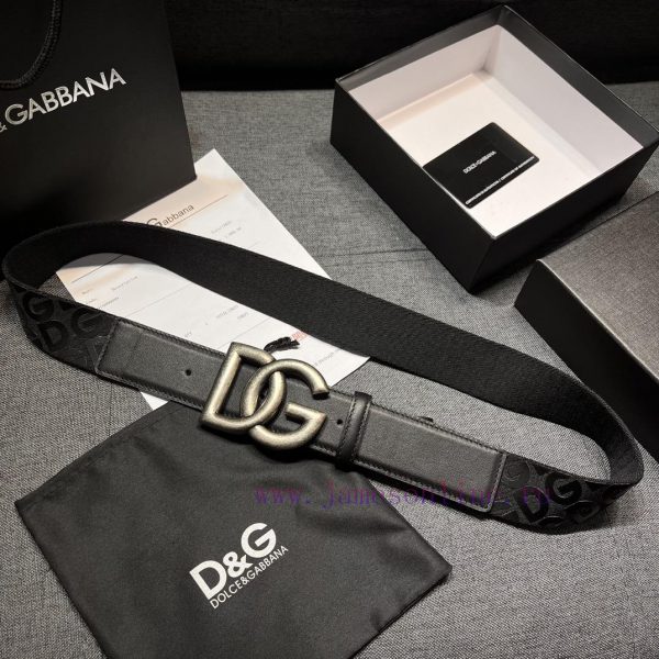 DG Dolce&Gabbana, Width 4.0cm Dolce&Gabbana New Men's Ribbon Printed Belt, Paired with Logo c6q1ukh4 - Image 3