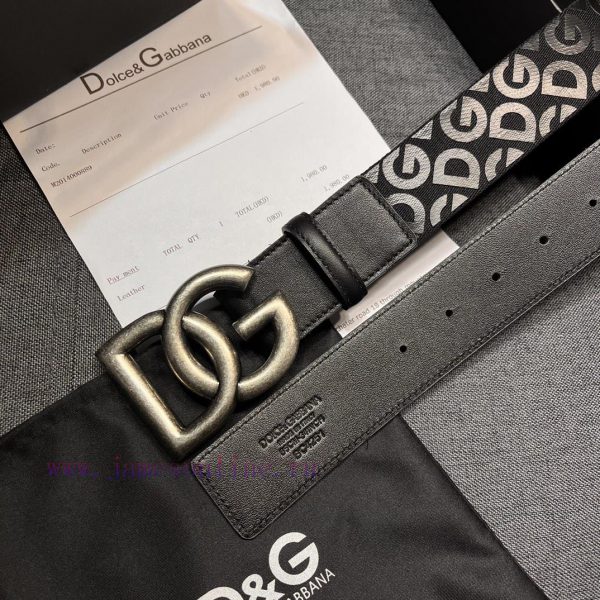 DG Dolce&Gabbana, Width 4.0cm Dolce&Gabbana New Men's Ribbon Printed Belt, Paired with Logo c6q1ukh4 - Image 8