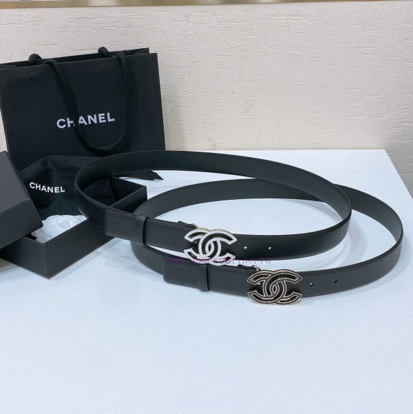 Chanel 24c resin black and white rhinestone gold metal logo buckle brass metal imported tire ermxxfnq - Image 6