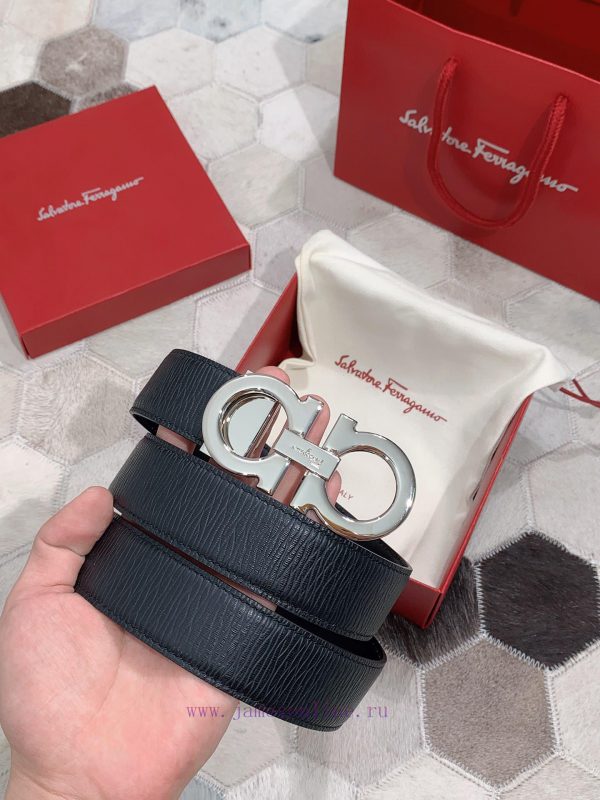 Salvatore Ferragamo 3.5cm Haute Couture Men's Belt, Choose to Pair with Double Headed Leathe lehulqwl - Image 5