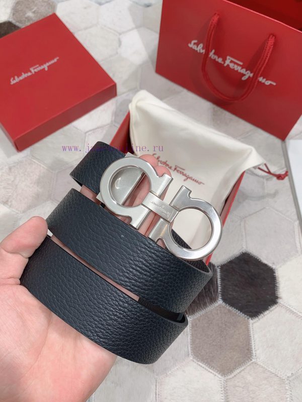 Salvatore Ferragamo 3.5cm Haute Couture Men's Belt, Choose to Pair with Double Headed Leathe qjtiorg8 - Image 3