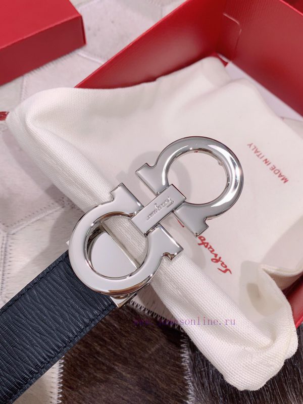 Salvatore Ferragamo 3.5cm Haute Couture Men's Belt, Choose to Pair with Double Headed Leathe lehulqwl - Image 7