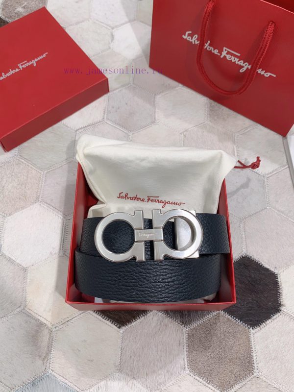 Salvatore Ferragamo 3.5cm Haute Couture Men's Belt, Choose to Pair with Double Headed Leathe qjtiorg8 - Image 5