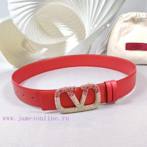 4.0cm Valentino new belt, double-sided top layer cowhide material, length 75.80.85.90.95.100 r84miy1b