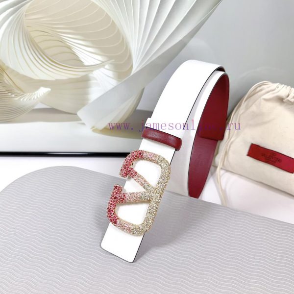 4.0cm Valentino new belt, double-sided top layer cowhide material, length 75.80.85.90.95.100 cb9zwh1o - Image 3