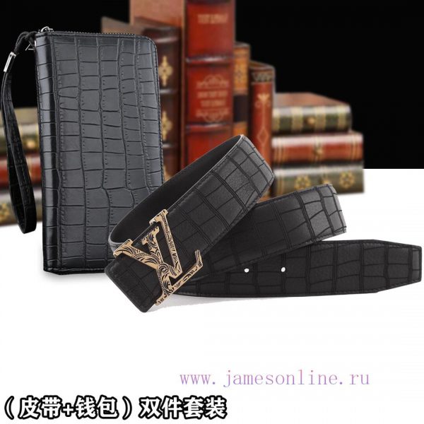 Belt and wallet two-piece setWooden box with accompanying picturesL @ V belt+wallet setBuckl mh614x66 - Image 4