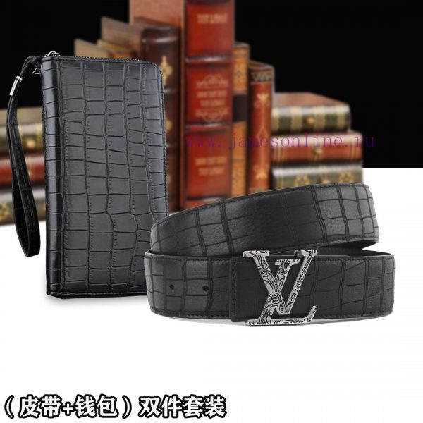 Belt and wallet two-piece setWooden box with accompanying picturesL @ V belt+wallet setBuckl mh614x66 - Image 7