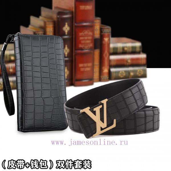Belt and wallet two-piece setWooden box with accompanying picturesL @ V belt+wallet setBuckl 1hzfuimm - Image 8