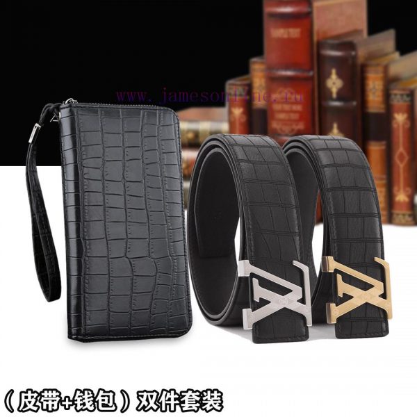 Belt and wallet two-piece setWooden box with accompanying picturesL @ V belt+wallet setBuckl 1hzfuimm - Image 9