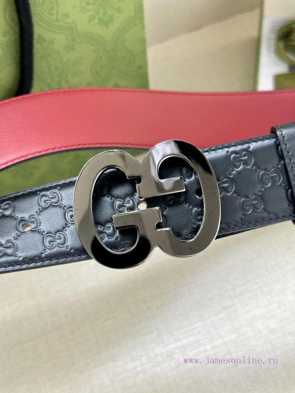 Width 4.0cm Gucci interlocking double G steel buckle, derived from modern style collection d rbce3dj9 - Image 3