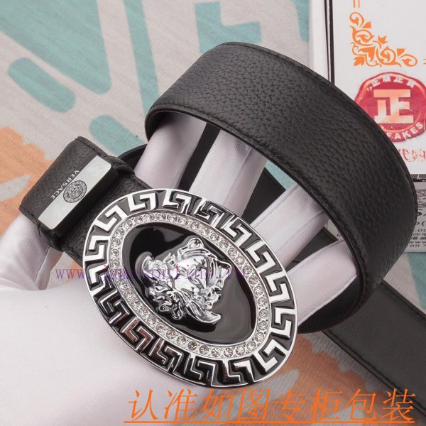Belt belt Versace cowhide beltMen's belt material: 100% head layer cowhide belt, guaranteed v2or91j0 - Image 4