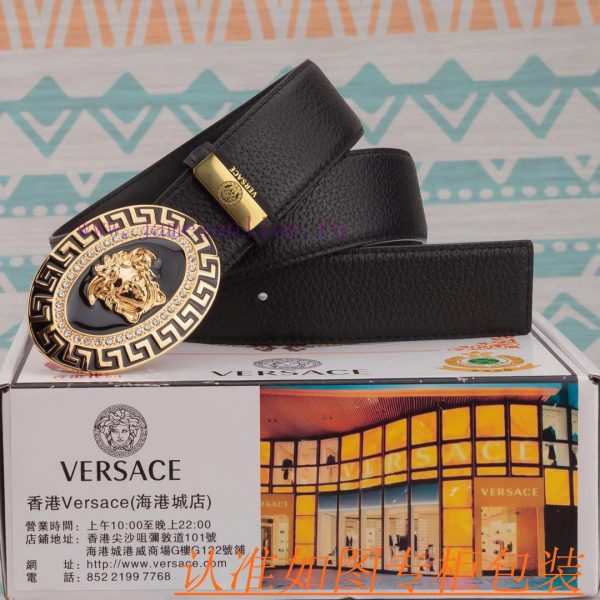 Belt belt Versace cowhide beltMen's belt material: 100% head layer cowhide belt, guaranteed dew6vn5h - Image 3