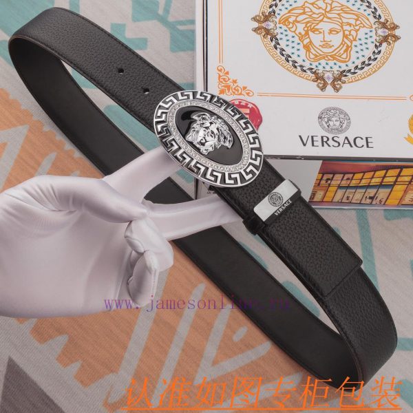 Belt belt Versace cowhide beltMen's belt material: 100% head layer cowhide belt, guaranteed dew6vn5h - Image 6