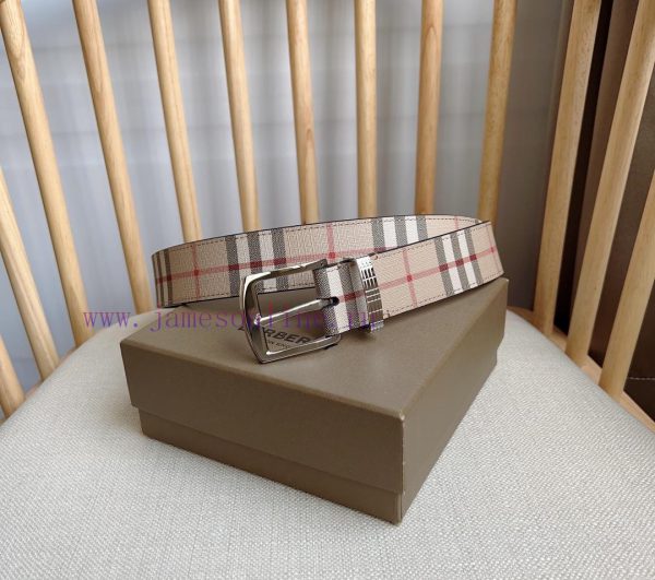 Burberry launches new matching palladium plated buckle design with engraved Burberry plaid w h5ek0axd