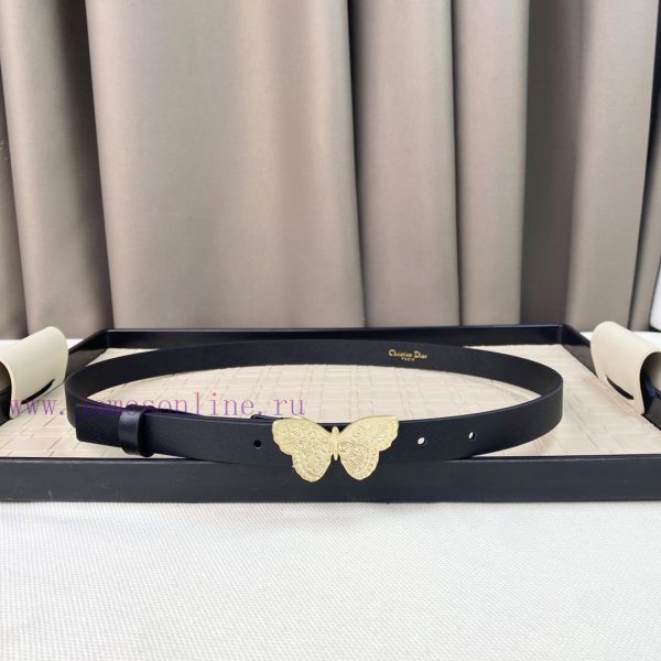 Dior 24 Early Spring New C D Buckle Brass 🦋 Cowhide belt classic forever 2.0cm mjkgnoed