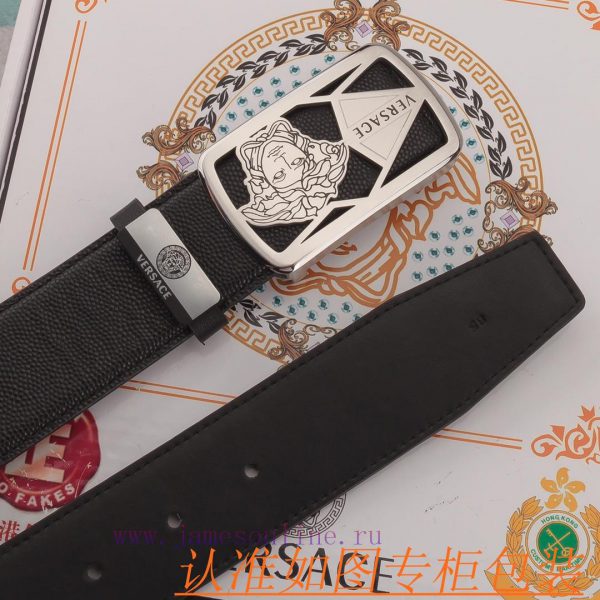 Belt belt Versace cowhide beltMen's belt material: 100% head layer cowhide belt, guaranteed bs931zlc - Image 7