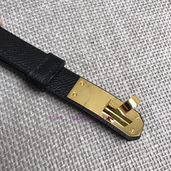 Herm è s Women's Belt with Small Leather Plated Palladium Buckle 1.8cm Width H069853CKR2 H B rofmlcyy - Image 6