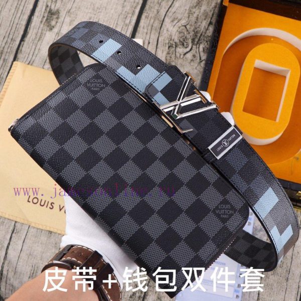 LV. Yilu Weideng Double Piece SetWooden box, belt+wallet, two-piece setGrade: Italian import 7gk7l9kl