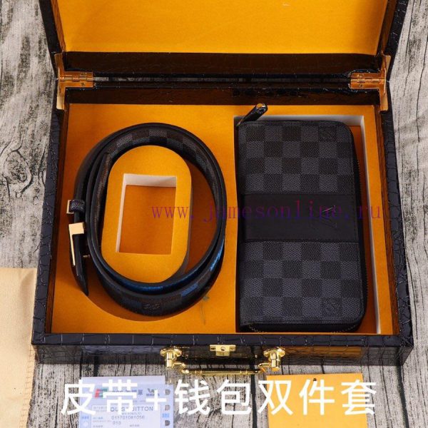 LV. Yilu Weideng Double Piece SetWooden box, belt+wallet, two-piece setGrade: Italian import gcqopug8 - Image 9