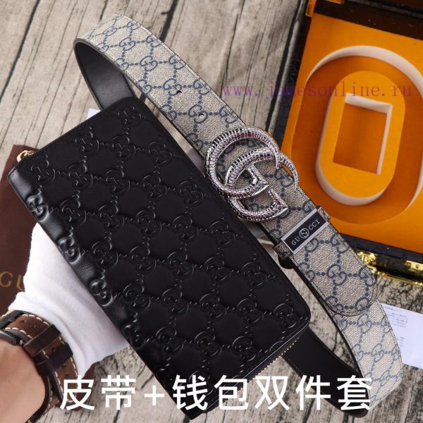 Gucci. Gucci two-piece setWooden box, belt+wallet, two-piece setGrade: Italian imported 100% 2i885327 - Image 4