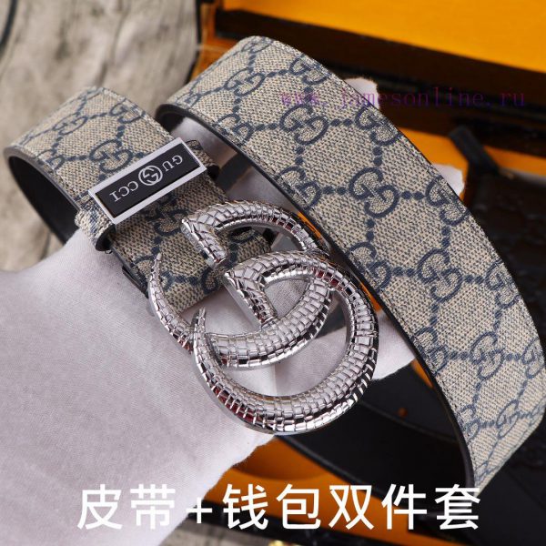 Gucci. Gucci two-piece setWooden box, belt+wallet, two-piece setGrade: Italian imported 100% 2i885327 - Image 5