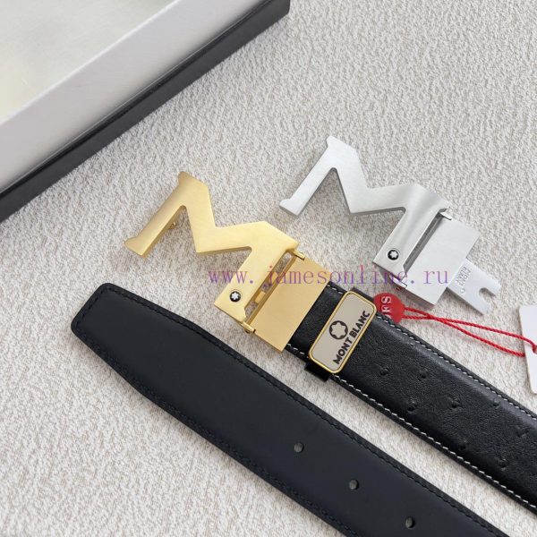 Montblanc Montblanc ️ Belt and beltBuckle, new original classic boutique two-color buckle, p l7h3stw5 - Image 10