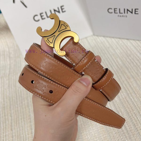 Celine 2.5cm double-sided calf leather top layer customization, with a Triumphal Arch emboss qwy2qvyf