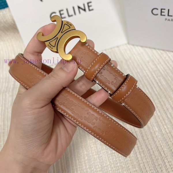 Celine 2.5cm double-sided calf leather top layer customization, with a Triumphal Arch emboss qwy2qvyf - Image 3