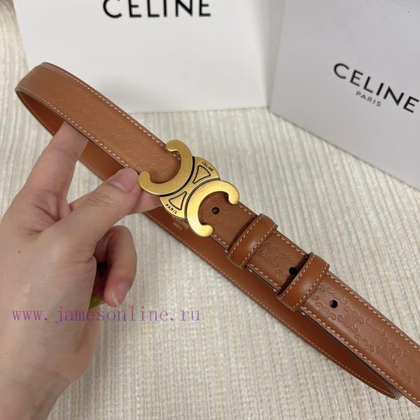 Celine 2.5cm double-sided calf leather top layer customization, with a Triumphal Arch emboss qwy2qvyf - Image 4