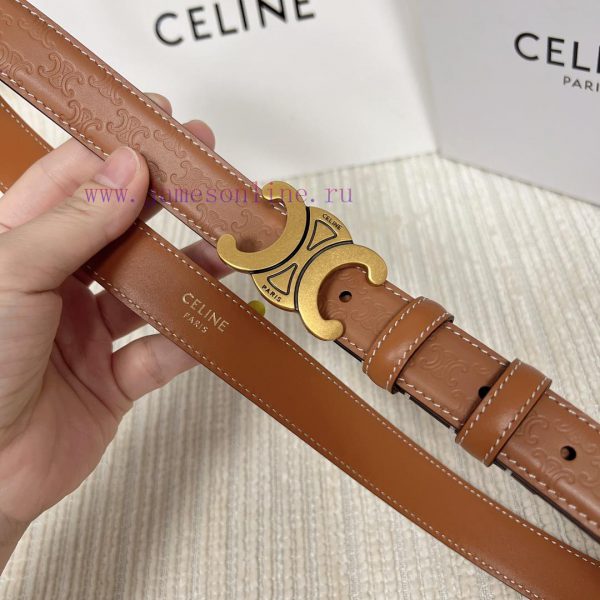 Celine 2.5cm double-sided calf leather top layer customization, with a Triumphal Arch emboss qwy2qvyf - Image 5