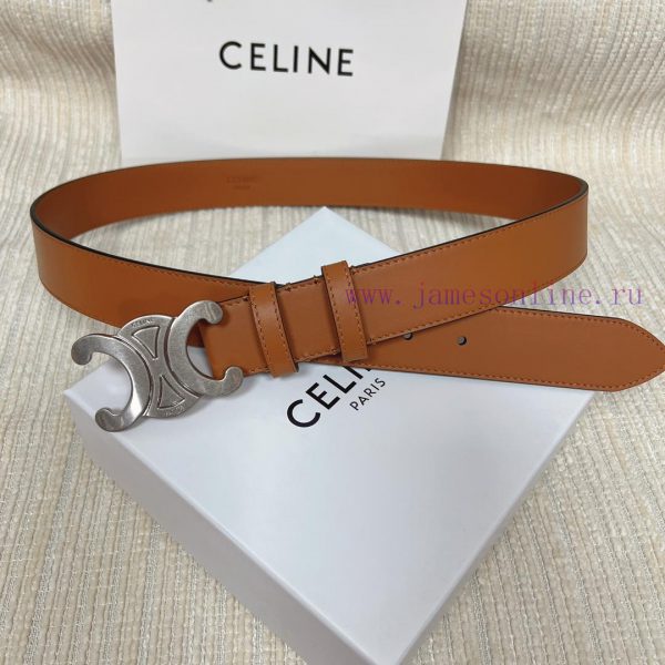 Celine 2.5cm double-sided calf leather top layer customization, with a Triumphal Arch emboss 0m7breba