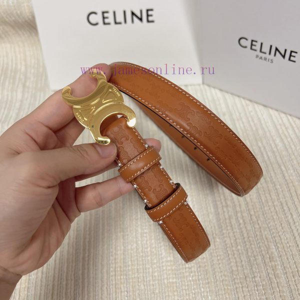 Celine 2.5cm double-sided calf leather top layer customization, with a Triumphal Arch emboss vx56rbh4 - Image 3