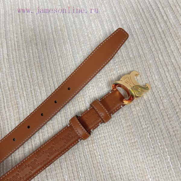 Celine 2.5cm double-sided calf leather top layer customization, with a Triumphal Arch emboss vx56rbh4 - Image 7