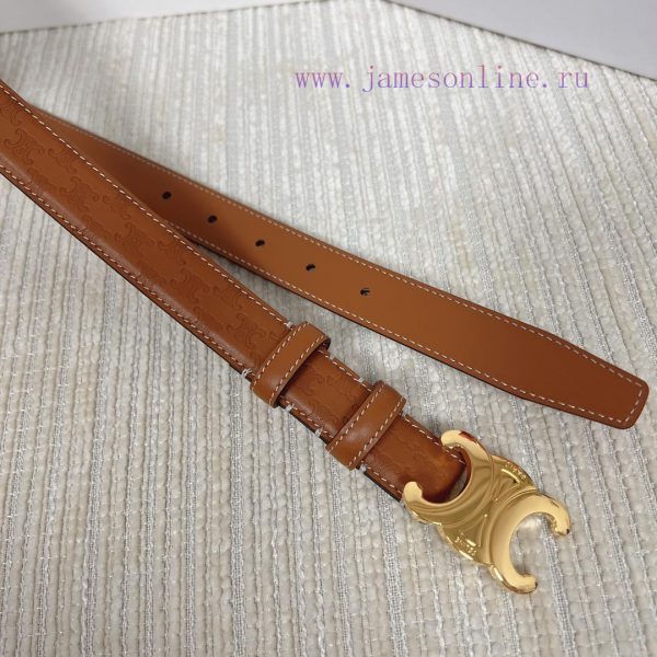 Celine 2.5cm double-sided calf leather top layer customization, with a Triumphal Arch emboss vx56rbh4 - Image 8