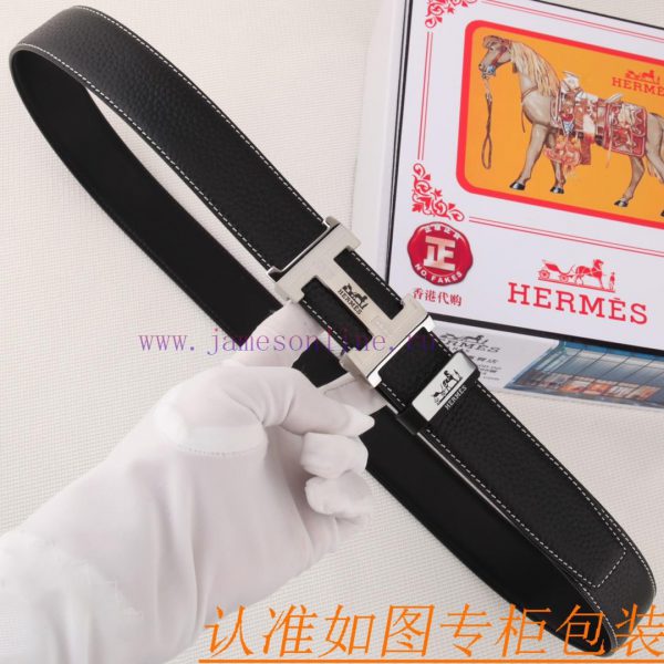 Belt and belt, automatic leather belt from Herm è sMen's belt material: 100% head layer cowh w2gnd09g - Image 3