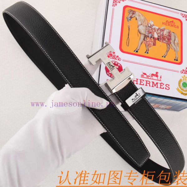 Belt and belt, automatic leather belt from Herm è sMen's belt material: 100% head layer cowh w2gnd09g - Image 7