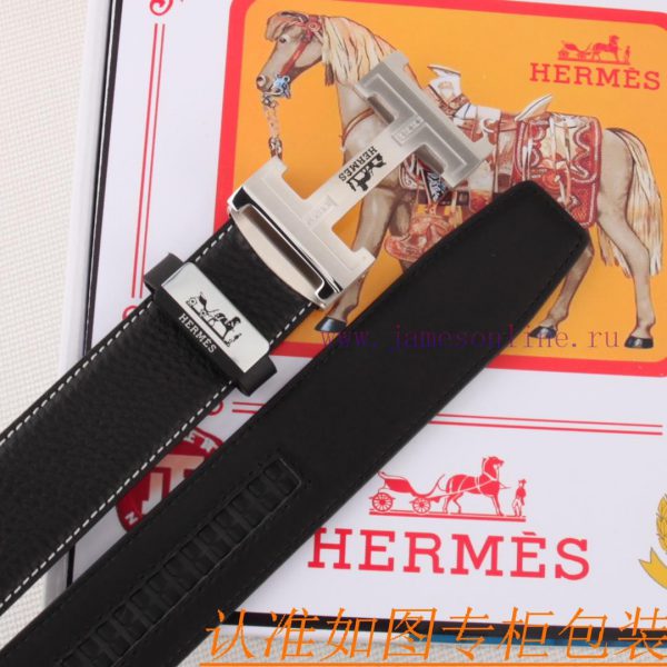 Belt and belt, automatic leather belt from Herm è sMen's belt material: 100% head layer cowh w2gnd09g - Image 8