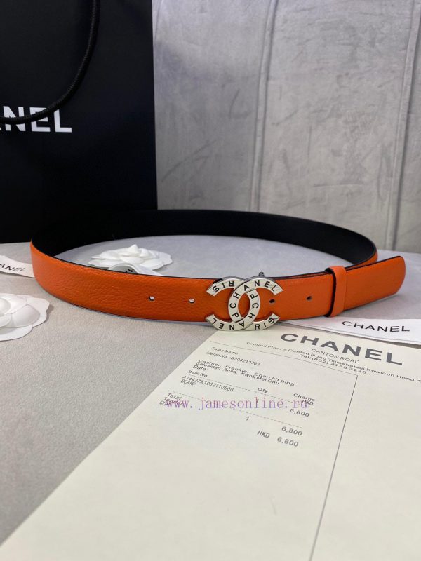 Width 3.0cm Chanel Lychee patterned cowhide with gold and silver steel buckle support lf51d15t
