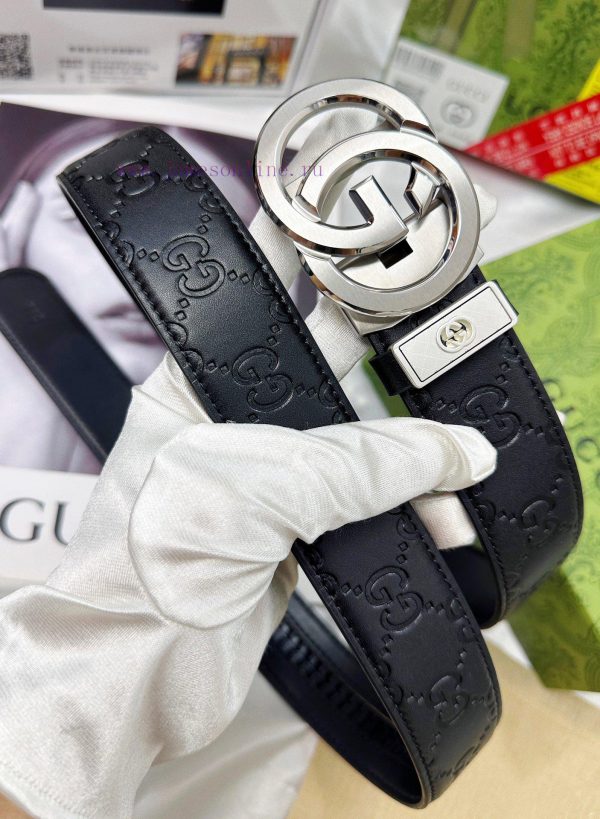 Belt Gucci Gucci automatic buckle-Belt replica Gucci The automatic belt series is made of 10 dylnolfk - Image 4