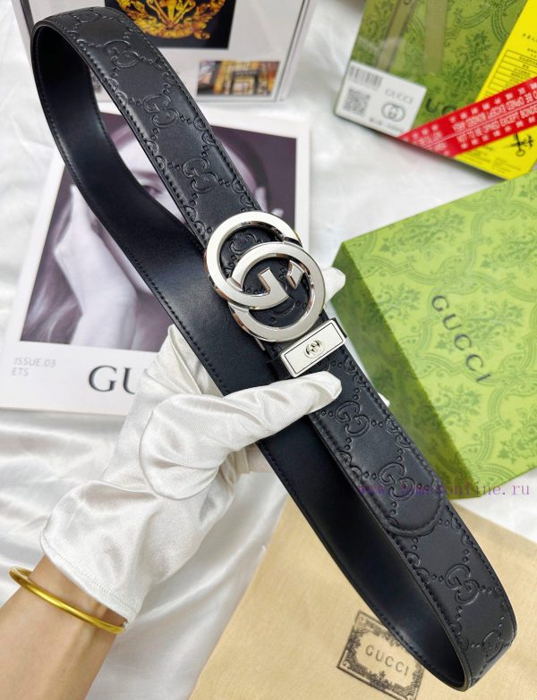 Belt Gucci Gucci automatic buckle-Belt replica Gucci The automatic belt series is made of 10 h1v1uerl - Image 8