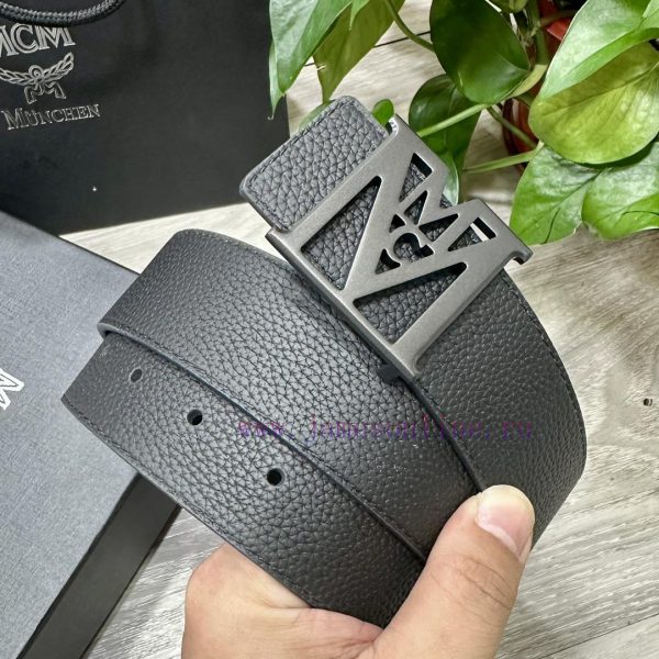 ️ MCM The full set of 40mm wide double-sided original calf leather with a single ruthenium p ayynehs9