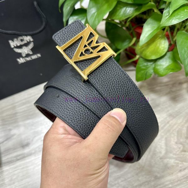 ️ MCM The full set of 40mm wide double-sided original calf leather with a single ruthenium p gjyx6smy