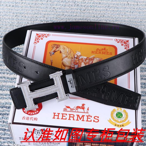 Men's belt HermesMen's leather belt is made of 100% head layer cowhide, ensuring that the 24 wjhjtx40 - Image 3