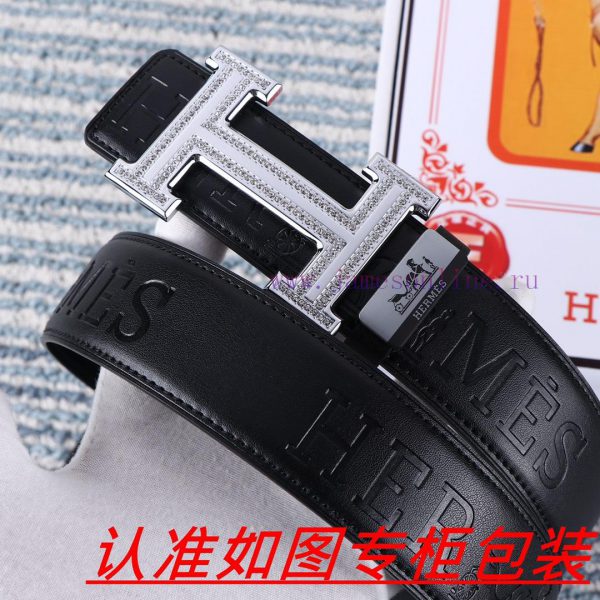 Men's belt HermesMen's leather belt is made of 100% head layer cowhide, ensuring that the 24 wjhjtx40 - Image 4
